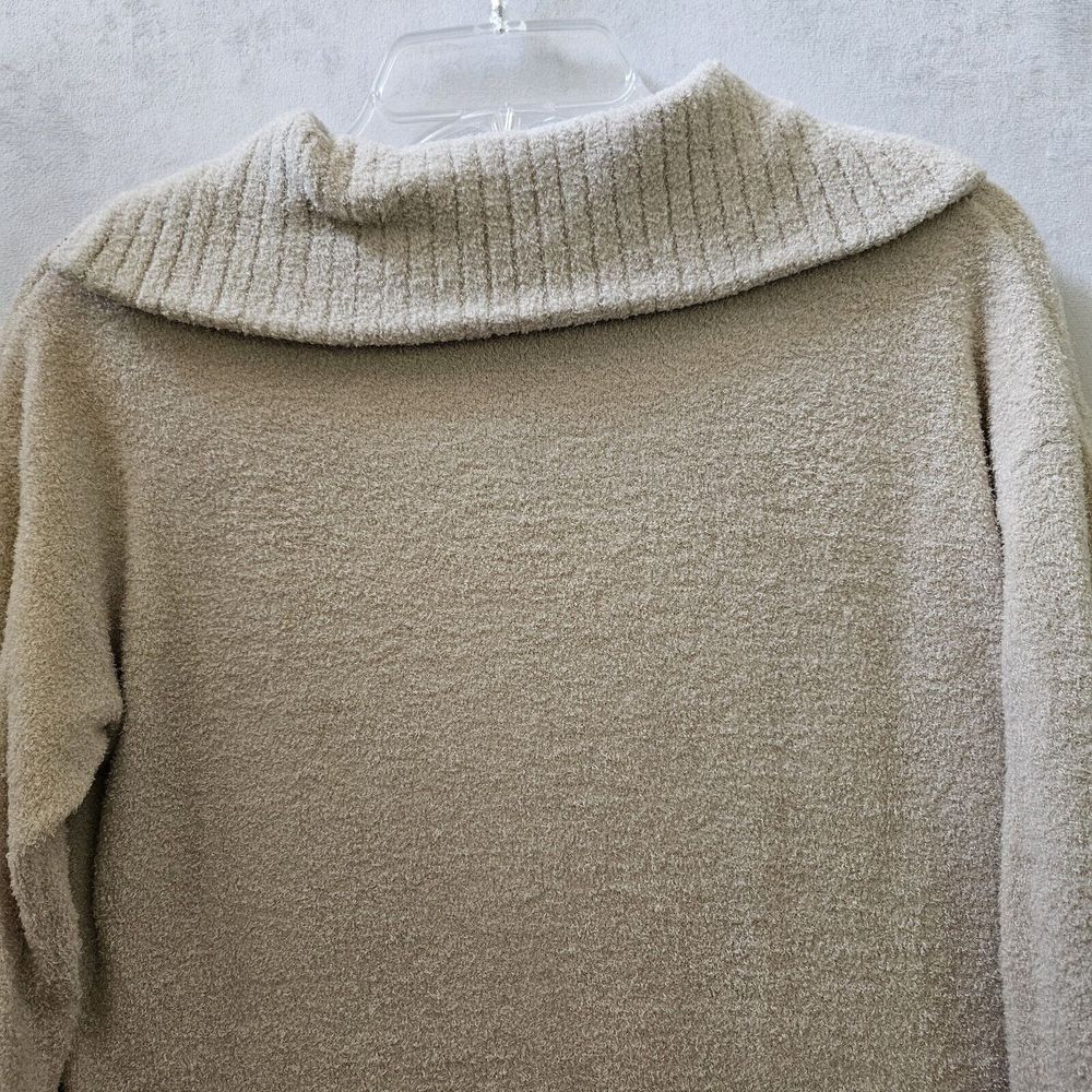 Barefoot Dreams Sweater XS CozyChic Lite High Rib Half Zip Tunic Biscotti‎ Cozy - Picture 11 of 13